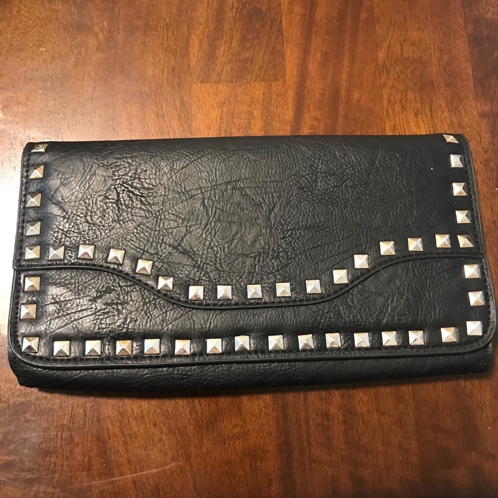 Black Clutch with Gold Studs